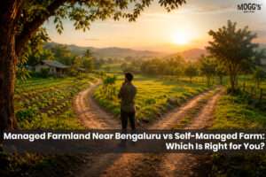 Managed farmland near Bengaluru with green agricultural fields and scenic countrysid