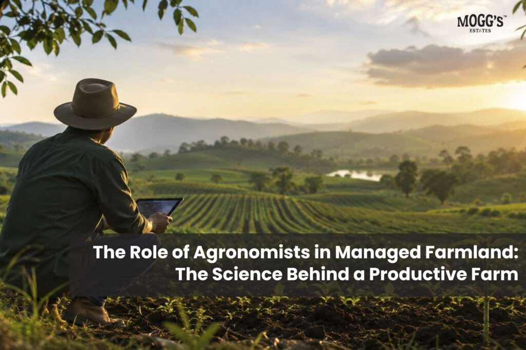Managed farmland surrounded by lush green fields and nature