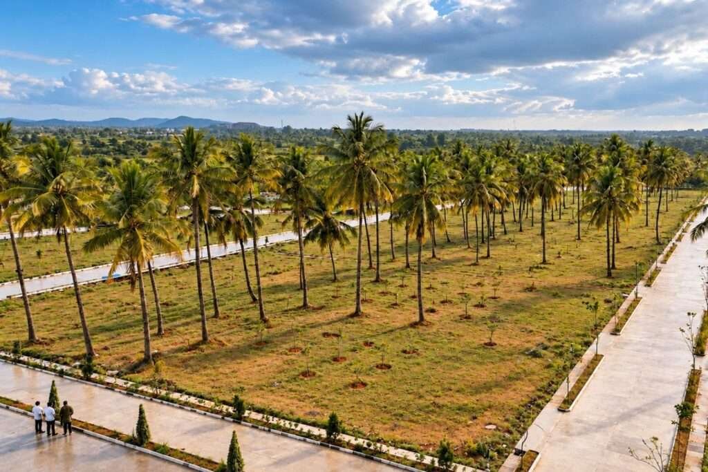 Nidhivanaa Farms managed farmland in Hoskote near Bengaluru