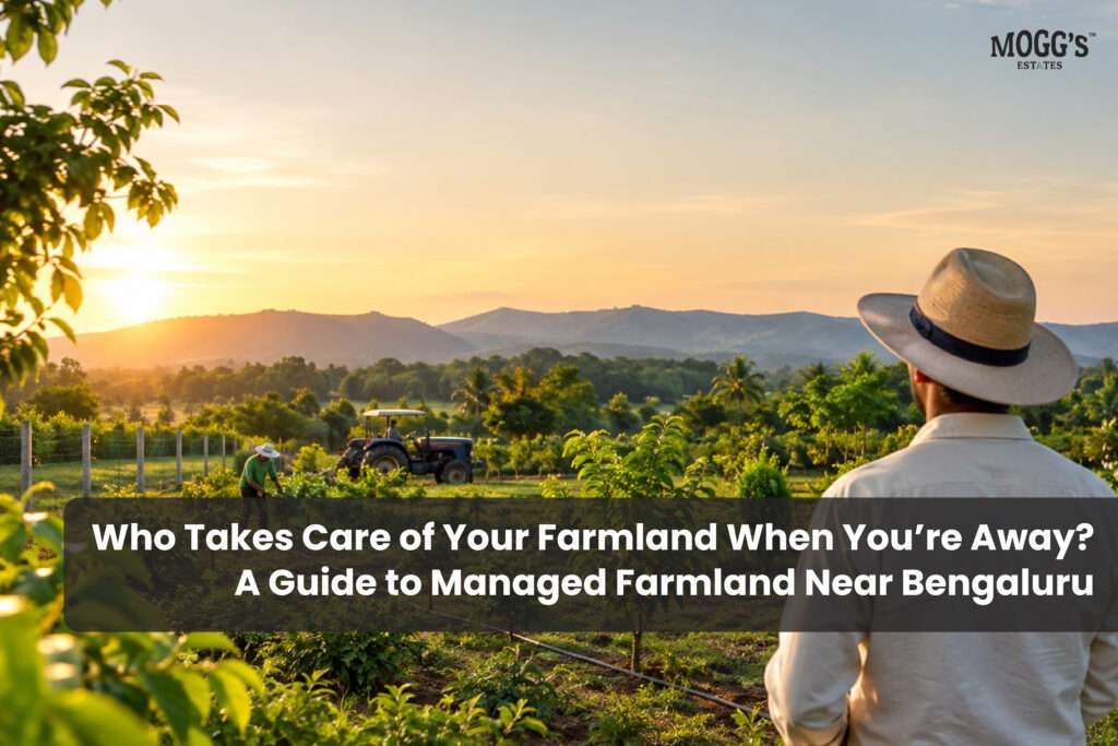 Managed farmland with healthy plantations and farm landscape near Bengaluru