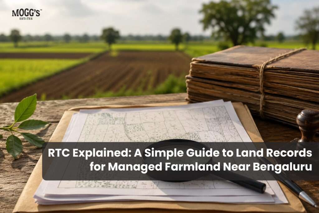 RTC land records and farmland near Bengaluru